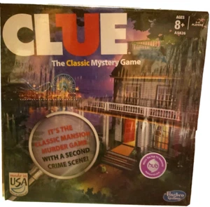 Clue The Classic Mystery Board Game Hasbro with 2nd Crime Scene 8 Yrs & Up NIP - Picture 1 of 8