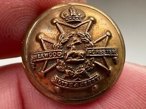 Military Buttons ww1  Officers   Gilt Tunic buttons Sherwood Forester’s 20mm
