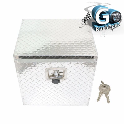 Caja de herramientas de aluminio 18"x17"x18"" plataforma de camión debajo de la carrocería remolque recogida almacenamiento + bloqueo Foto 1 de 4