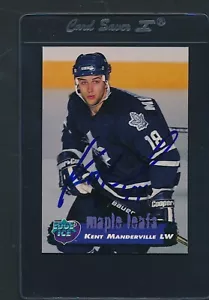 1995/96 Edge Ice #83 Kent Manderville Maple Leafs Signed Auto *D7048 - Picture 1 of 1