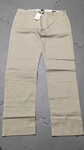 J Crew Pants Mens 33 Khaki Flex Slim Flat Front 33x30. NWT - Picture 1 of 7