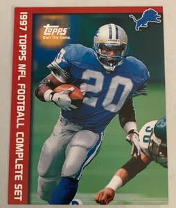 NFL BARRY SANDERS Detroit Lions 1997 Topps Football Promotional Advert Sheet - Bild 1 von 3