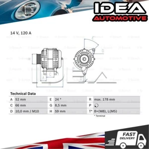 Alternator Idea Fits Fiat Ducato Peugeot Boxer J5 Citroen Relay #1 - Picture 1 of 4