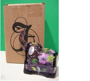 Lenox Fenton VIOLETT LILA ELEFANT SCHMUCKKÄSTCHEN KUNSTGLAS NEU IN BOX - Bild 1 von 4