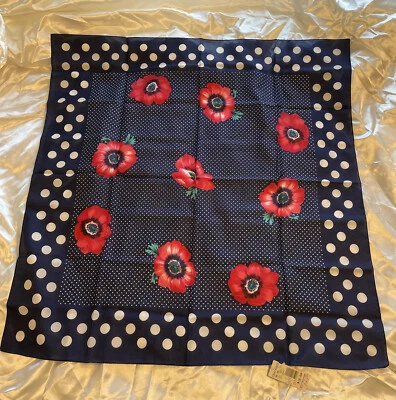 De colección Nuevo con Etiquetas Glentex Poliéster Floral Lunares Cabeza Cuello Bufanda Envolvente Chal Italia Foto 1 de 4