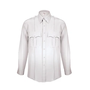 Mens Durable Hidden Zipper Long Sleeve Shirt Front 100% Polyester Solid Weave - Picture 1 of 6
