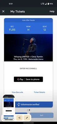 HILLSONG UNITED + Chris Tomlin Tickets 6/9 COLUMBUS OH  FLOOR SEATS!!!  - Image 1 of 2