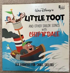 Walt Disney Little Toot Chip 'n Dale Sailor Vinyl 1962 Vintage Children's Album
