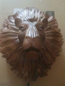 Löwenkopf Wandhaken Bronzeeffekt Harz Bad Mantelaufhänger NEU 16x15cm Kopf - Bild 1 von 5