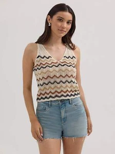 Wrangler Ladies Crochet Sweater Tank-112364720 - Picture 1 of 7