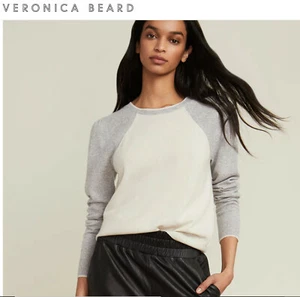 VERONICA BEARD Sweater Women sz XL Grey CASHMERE Baseball ALBERTINA Pullover NWT - Picture 1 of 10