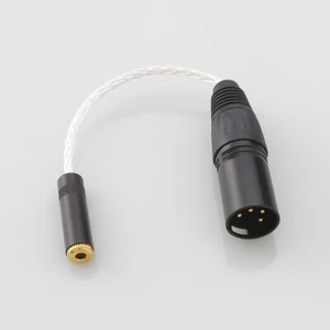 8cores Silver Plated 4 Pin XLR Male to 3.5mm Female Balanced Audio Adapter Cable - Picture 1 of 8