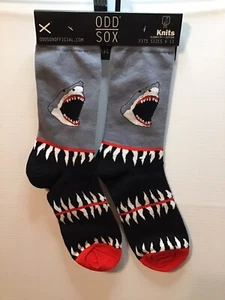 ODD SOX Knits GRAN BLANCO TIBURÓN Gris Negro Blanco Rojo Crew Calcetines Para Hombre 6-13 - Imagen 1 de 2