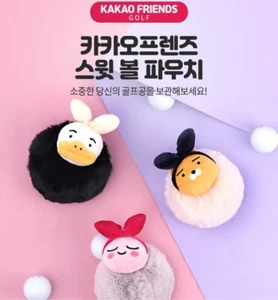 Kakao Friends Golf Sweet Ball Pouch Apeach Gray, Tube Black, Ryan Ivory Colors - Picture 1 of 16