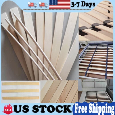10 pcs 68/76cm Length Replacement Bed Slats King Sprung Wooden Bed Slats 53mm - Image 1 of 4