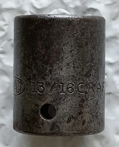 CRAFTSMAN TOOLS V, 1/2" DR. 13/16" IMPACT SOCKET, SHALLOW, 6 PT *VINTAGE *USA* - Bild 1 von 8