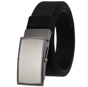 Cinturones de tela de nailon de 1,3 pulgadas para hombre con hebilla deslizante automática - Imagen 1 de 8