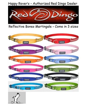 Премиум красный светоотражающий безопасный ошейник для собаки динго - мартингейл - выберите размер/цвет - Изображение 1 из 2