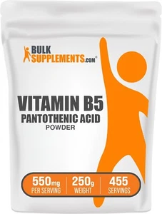BulkSupplements Vitamin B5 550mg Serving (Pantothenic Acid/Calcium Pantothenate) - Picture 1 of 12