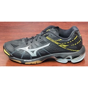 Mizuno Wave Lightning Z Black & Yellow Indoor Volleyball Shoes US 8 VB Gym - Picture 1 of 9