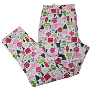 New!NO BOUNDARIES XMAS Slogans Ankle Leggings. Size XXXL(21). Fun Holiday Pant - Picture 1 of 5