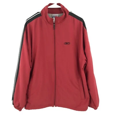 Reebok Jacket Mens Medium Red Full Zip Active Casual Full Zip Adult Track  - Image 1 of 4