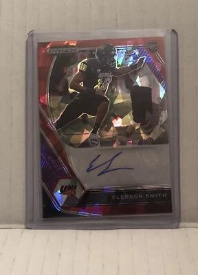 2021 Panini Prizm Draft Picks Auto Elerson Smith Red Cracked Ice Rookie RC - Image 1 of 2