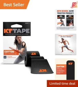 Hypoallergenic Elastic Kinesiology Tape - 20 Precut 10-Inch Strips for Sports - Picture 1 of 10