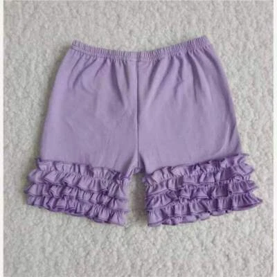 Summer Baby Pink Icing Shorts Solid Color Ruffle Pants Boutique Gift - Image 1 of 4