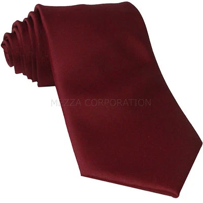 New Polyester Men's Neck Tie only solid formal wedding prom party work burgundy - Image 1 of 2
