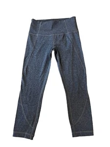 Athleta Gray Chaturanga Crop Yoga Pant Small Tall 305922 Front Coin Pocket EUC - Picture 1 of 8