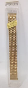 KREISLER USA DURAFLEX 10KT FILLED GOLD MEN'S STRETCH WATCH BAND 20mm LUG - Picture 1 of 5