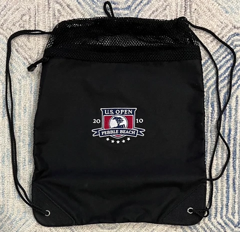 Pebble Beach US OPEN 2010 Golf Backpack - RARE - 14.5" x 13.5" inches - Black Cover