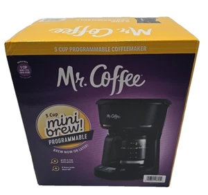 NIB Mr. Coffee Mini Brew 5 Cup Programmable Coffee Makers - Black - Picture 1 of 10