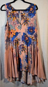 Abito Free People taglia S senza maniche blu floreale mini fit scollo a V alto basso - Foto 1 di 15