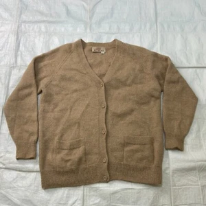 FOTRAMA Cárdigan Suéter 100% Alpaca Beige Hecho a Mano en BOLIVIA Unisex Talla Grande - Imagen 1 de 10