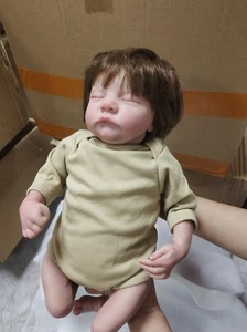 19" Body Reborn Baby Doll Newborn Gift Full Silicone 3D Skin Sleeping Boy Gift - Picture 1 of 10