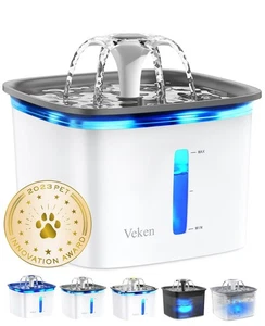 Innovation Award Winner 95 oz/2,8 L Fontana per Animali Domestici, Fontana Automatica per Gatti... - Foto 1 di 8