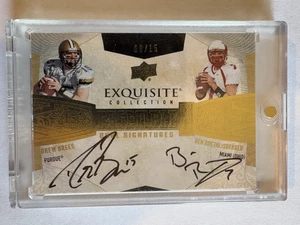 DREW BREES / BEN ROETHLISBERGER Autograph 2013 Exquisite AUTOs #'d 8/15!! - Picture 1 of 2