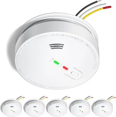 SITERWELL 6pack Siterlink Smoke Detector Hardwired, Smoke Alarm Interconnected w/ Battery
