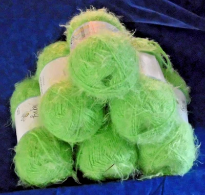 Vintage Baby Bee Baby Lou Lou Eyelash Novelty Yarn Celery 300 Six Skeins - Image 1 of 4