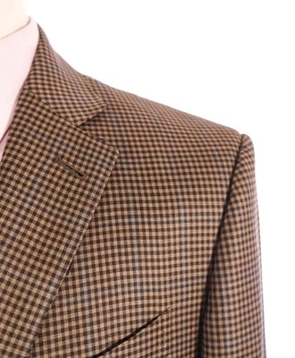 $3,290 Ermenegildo Zegna светло-коричневый чек блейзер 44L - Изображение 1 из 4
