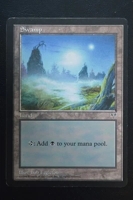 Magic The Gathering MTG SWAMP (FOGGY NIGHT) Mirage LP Lightly Played - Image 1 of 2