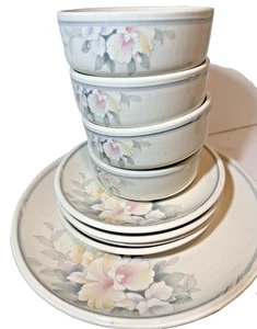 VTG Misty Isle "Morning Melody" by Noritake Ireland Floral Set of 9 Plates 1980' - Picture 1 of 8
