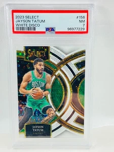 2023-24 Panini Select Jayson Tatum Premier Level White Disco #02/75 PSA 7 - Picture 1 of 2