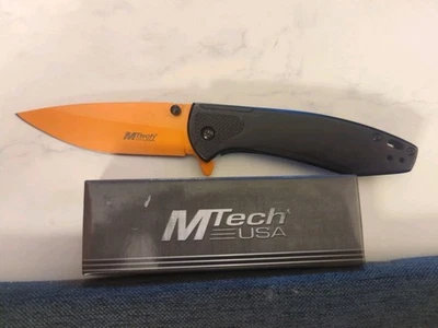 MTech Spring Assisted Folding Knife 3.5" 3Cr13MoV Steel Blade Stainless Handle - Image 1 of 2