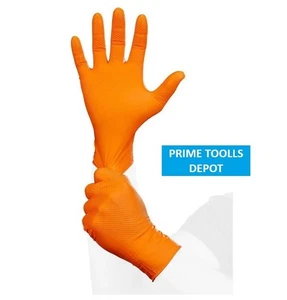 Textured Nitrile Powder-Free Gloves, 7 Mil, ORANGE, 50-Pack, XL, 70711, HARDY - Picture 1 of 8