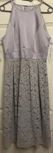 Oasis Elegant Grey Lace Dress Length Neck To Hem 110cms Size 12 - Picture 1 of 6