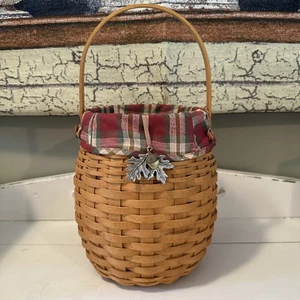 Longaberger Pumpkin October Fields Century Basket, Liner, Protector, Tie On EUC - Picture 1 of 11