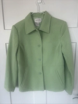 Chadwicks Pretty Mujer’s Mezcla de Lana Chaqueta Chaquetón Verde Claro Talla 8P - Fotos Foto 1 de 4